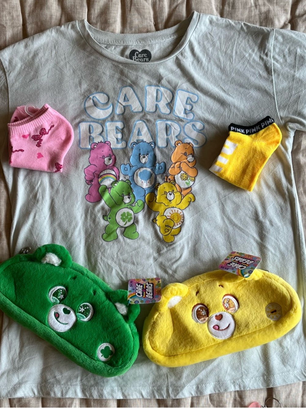 Care Bears Bundle Zip Cases socks tee shirt 14/16
